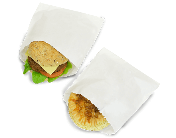 Greaseproof Lined Paper Bags (Size #1 Square, White) | Castaway® Food ...