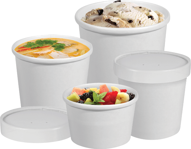 8 oz Small Paper Round Food Containers & Vented Lids - Castaway® Shop